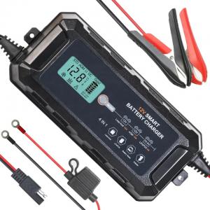 JST 1101400008 10A 12V Smart Battery Charger with LCD Display for Lithium (LiFePO4) Batteries LiFePO4 Solar Battery Charger