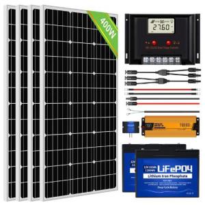 JST 1102700021 400W 12V Complete Off Grid Solar Panel Kit 