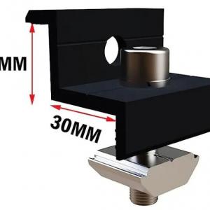 JST-EC30-35V  Adjustable Aluminum Black Terminal Clamps for 30mm & 35mm Solar Panel Module