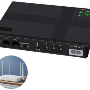 JST10128 Mini UPS POE Power 8800mAh Battery Capacity Single Phase LCD Display Uninterrupted Power  Wifi Router 