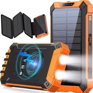 JSTBC303 Fast Charging Power Bank Solar with 4 Charging Cables and Wireless Charging