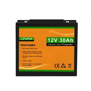 JST 1100700003 Longer Lifespan Factory Wholesale 12V 30Ah Lithium LiFePO4 Deep Cycle Battery For home energy storage