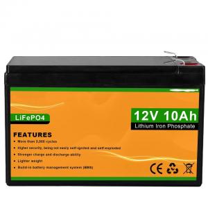 JST 1100700004CP 12V 10Ah Solar Lithium Battery Home Energy Storage System Chargeable Lithium LiFePO4 Deep Cycle Battery